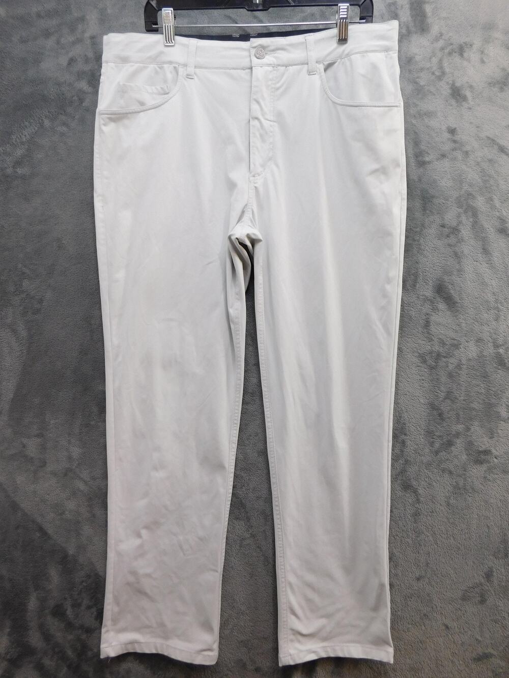 Johnston & Murphy XC4 Pants Mens 36 Small Gray Performance Golf Dress Polyester